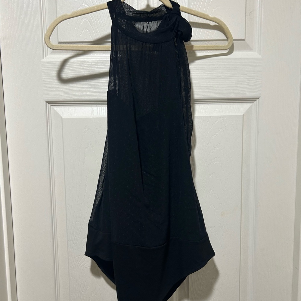 Forever 21 Black Halter Babydoll Bodysuit